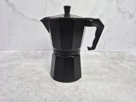 Cafetera italiana negra 6 pocillos